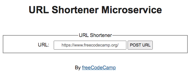 url shortener microservice app